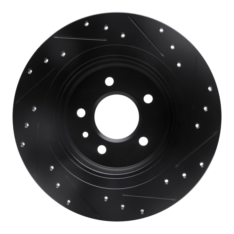 Buick Envision Brake Rotor (1) - Rear Left - R1 Concepts - Drilled & Slotted - Black - `16-`18
